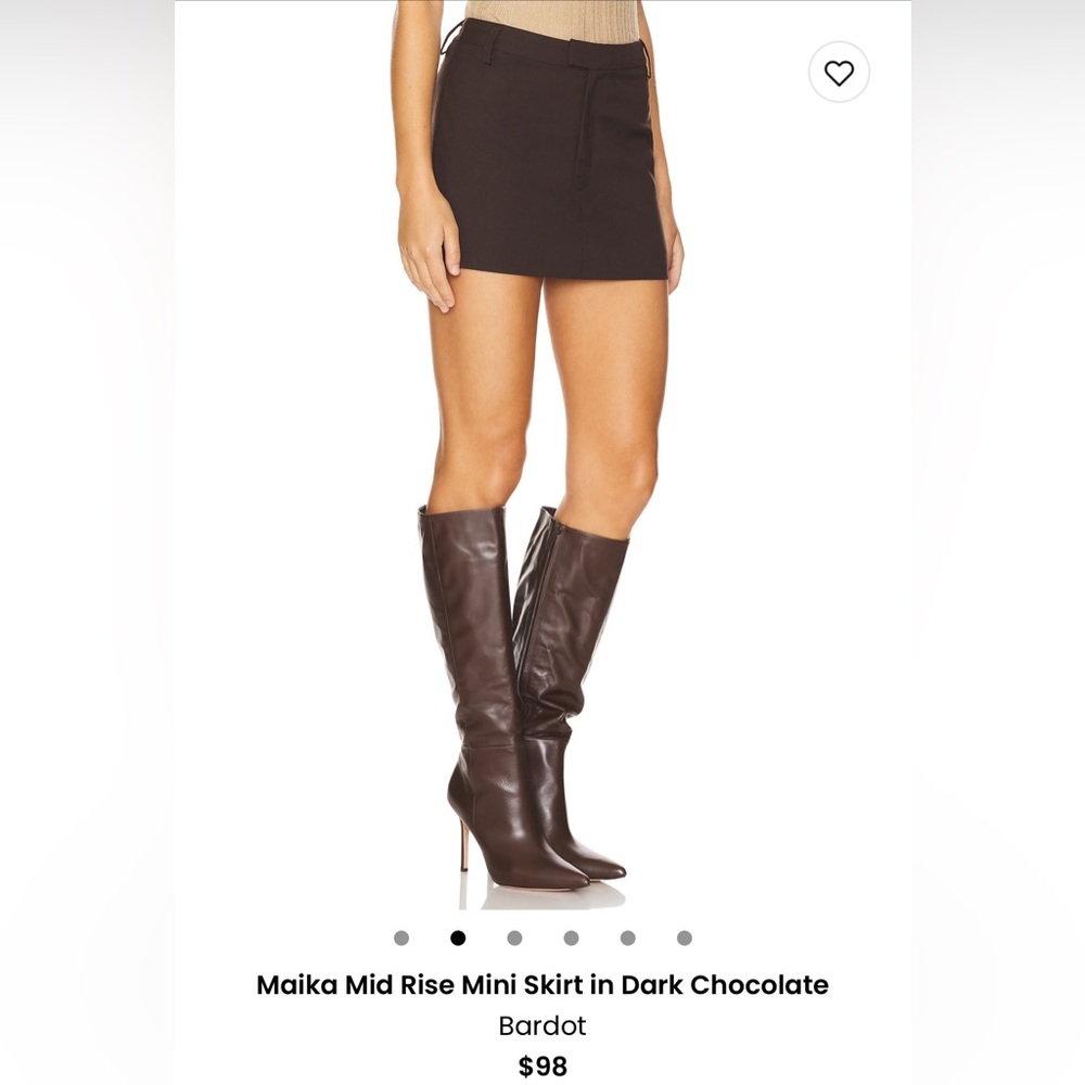 REVOLVE NWT Bardot - Maika Mini Skirt - Dark Chocate SZ 6